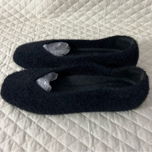 VIVAIA Margot 2.0 Square Toe Black Faux Fur Minx-Knit Flats Lux Comfort US 9 NEW - Picture 10 of 14
